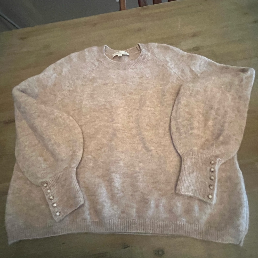 Sezane Light Beige Sweater with Button Details